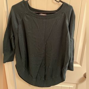 Express 3/4 arm length sweater, size medium, hunter green.